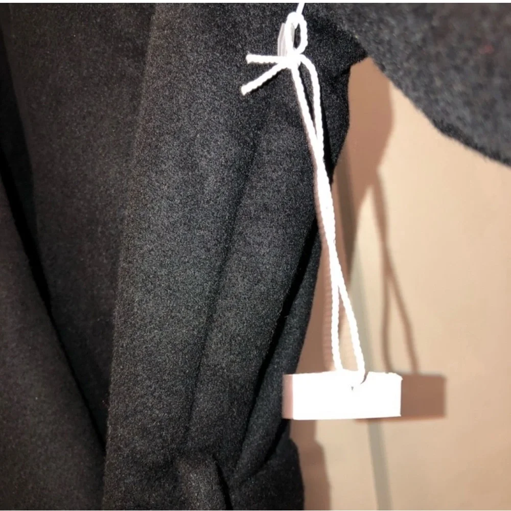 Reformation Downing Black Wool Blend Maxi Coat XL - Picture 6 of 6